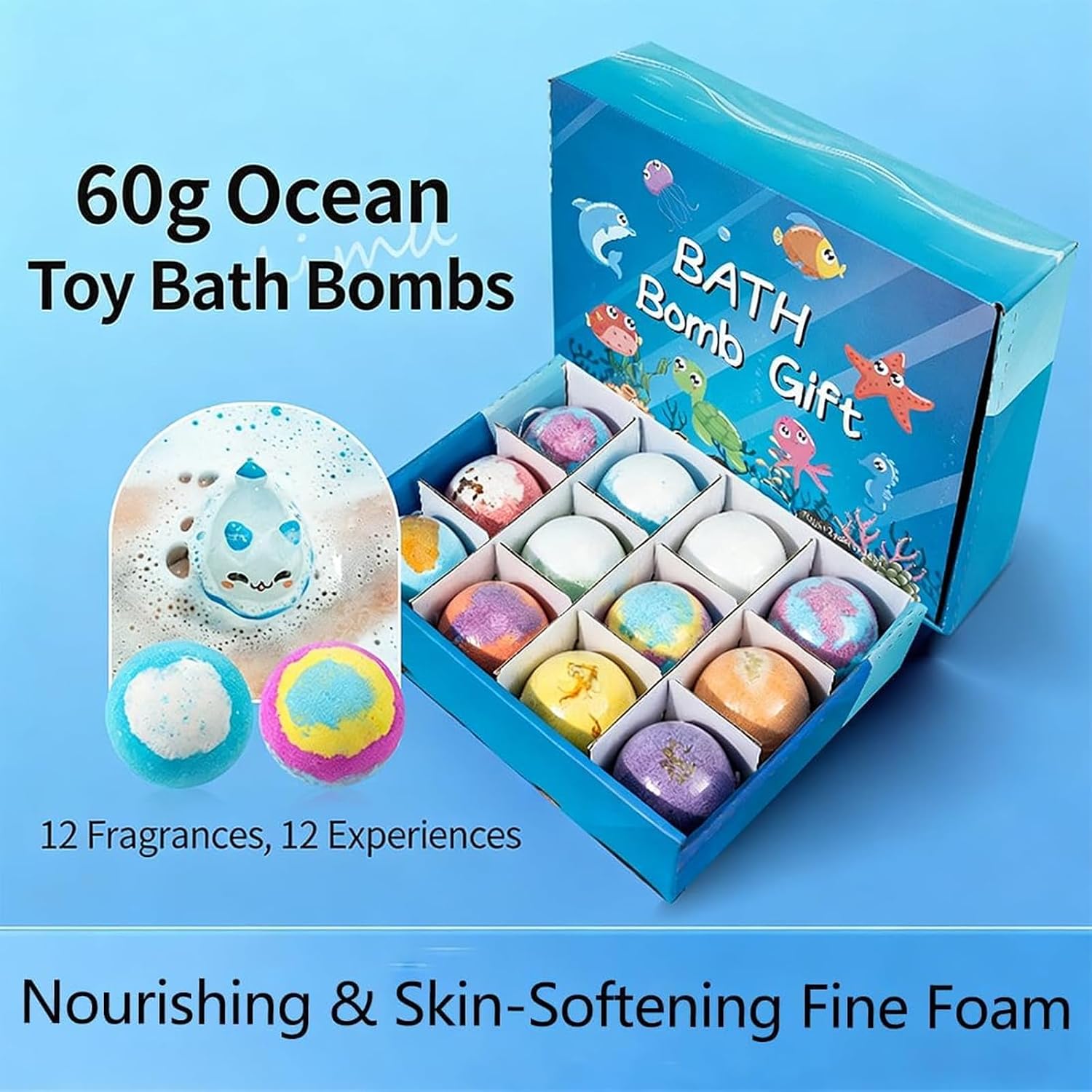 Hatching Egg Bath Bomb, Bath Bomb Gift for Kids, Mega Bubbles & Surprise Toy Inside, Easter Basket Stuffer for Girls Boys (1 Pc)