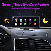 NUOTIAN 10,26" Vezeték Nélküli CarPlay Autós Kijelző, Bluetooth 5.3, 4K Menetrögzítő + 1080P Tolatókamera, GPS Navigáció, 64GB TF, FM 6