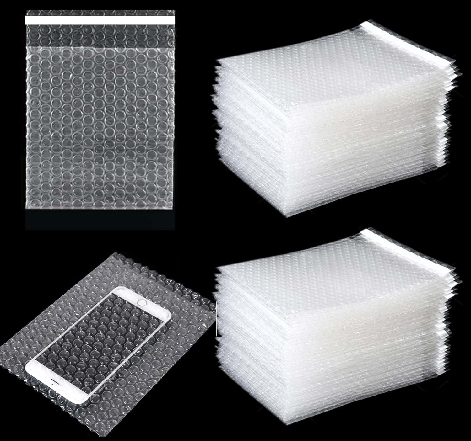 130 Pcs Clear Self Sealing Bubble Cushion Wrap Bags Bulk Bags Double Wall Bubble Pouch Bag Plastic Shockproof Protective Packing for Small Business Shipping Moving Packaging Storage (6"x7.9")