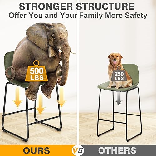 Miniatura 31 de TAVR Juego de 2 sillas de comedor, taburetes de altura de mostrador sin brazos con respaldo que soporta hasta 500 libras para el hogar, cocina,