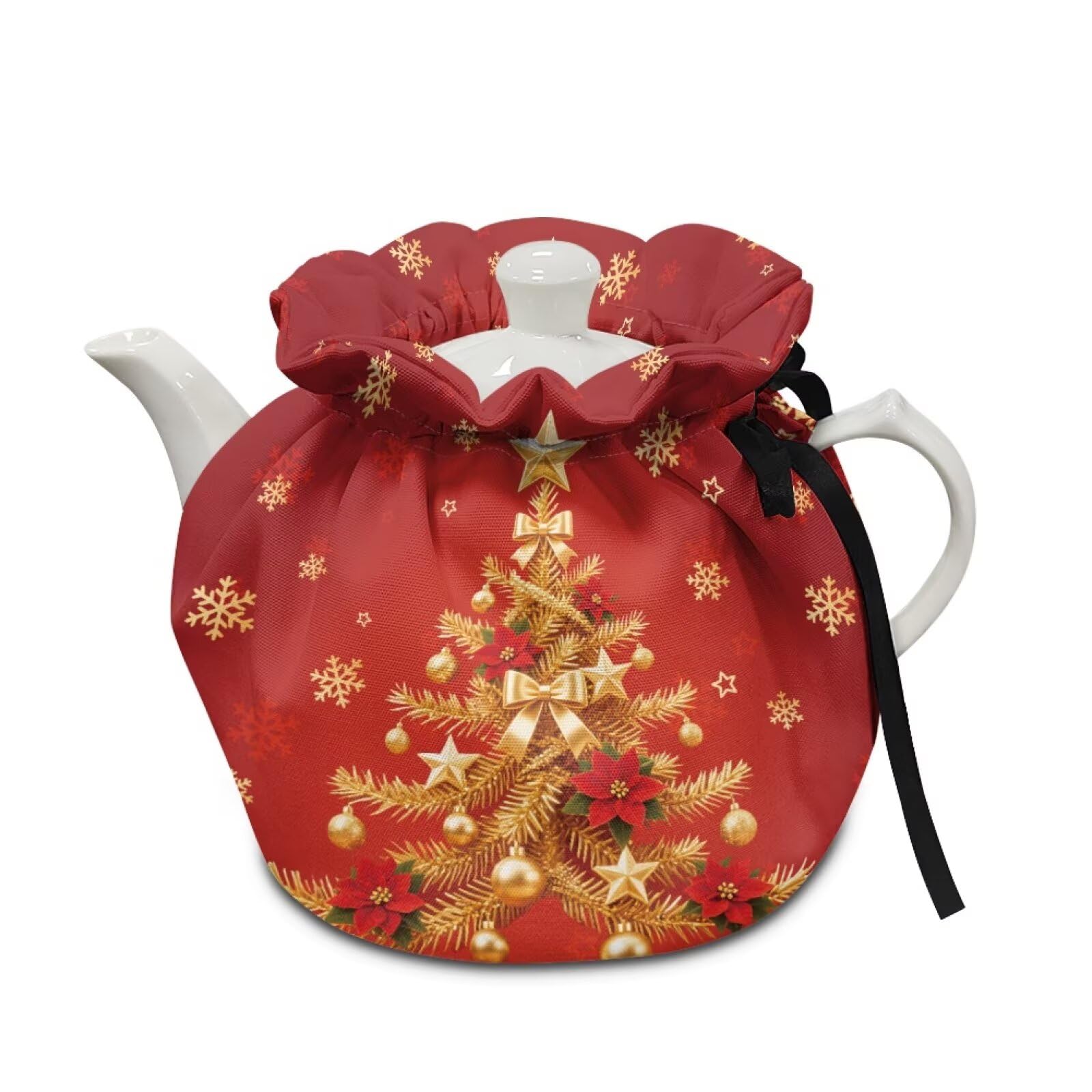 Xmas Tea Cozy for Teapot, Insulated Teapot Covers,Christmas Tree Breakfast Warmer Keep Warm Heat Resistant Kettle Cover Fit for Most Standard Teapots