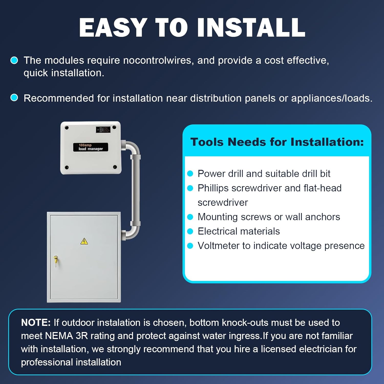 100 Amp Load Manager Compatible with Generac 7006 Smart Management Module Wireless Generator Protection Module with 8-Zone Control Real-Time LED Monitoring