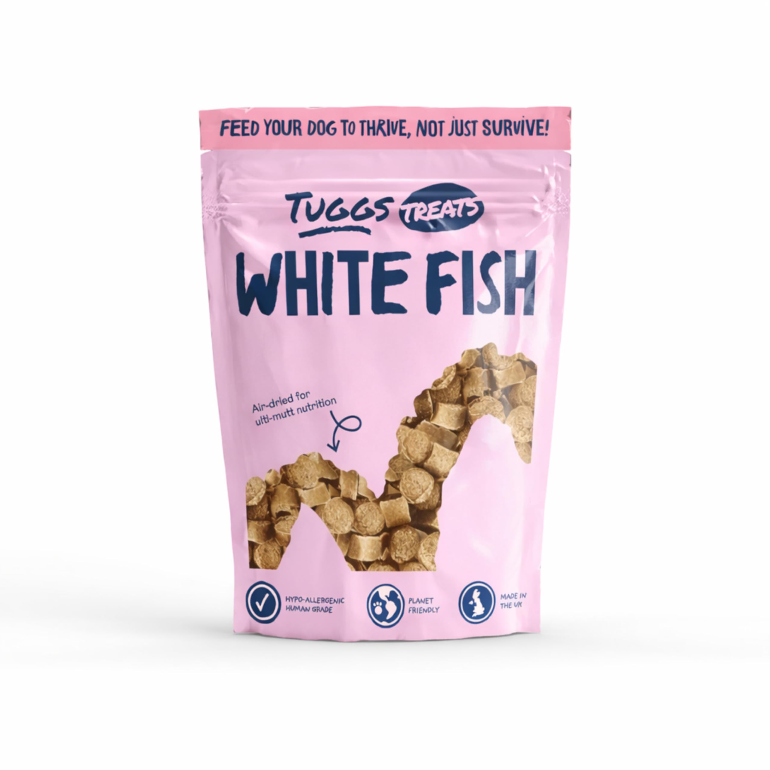 Tuggs White Fish Air-Dried Dog Treats – Natural, Human-Grade, High Protein – 70g – Pack of 6