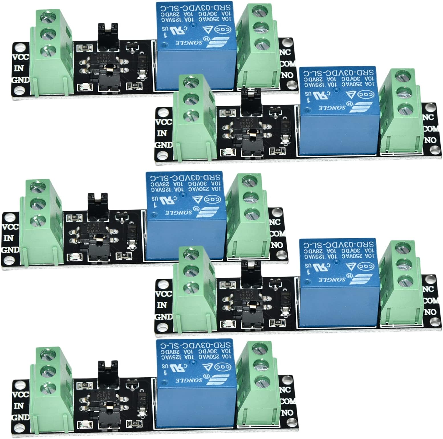 Eagles 5pcs 1 Channel 3V Relay Module with Optocoupler for ESP8266 Module,3v Logic Level Boards,Raspberry Pi 3.3v Application