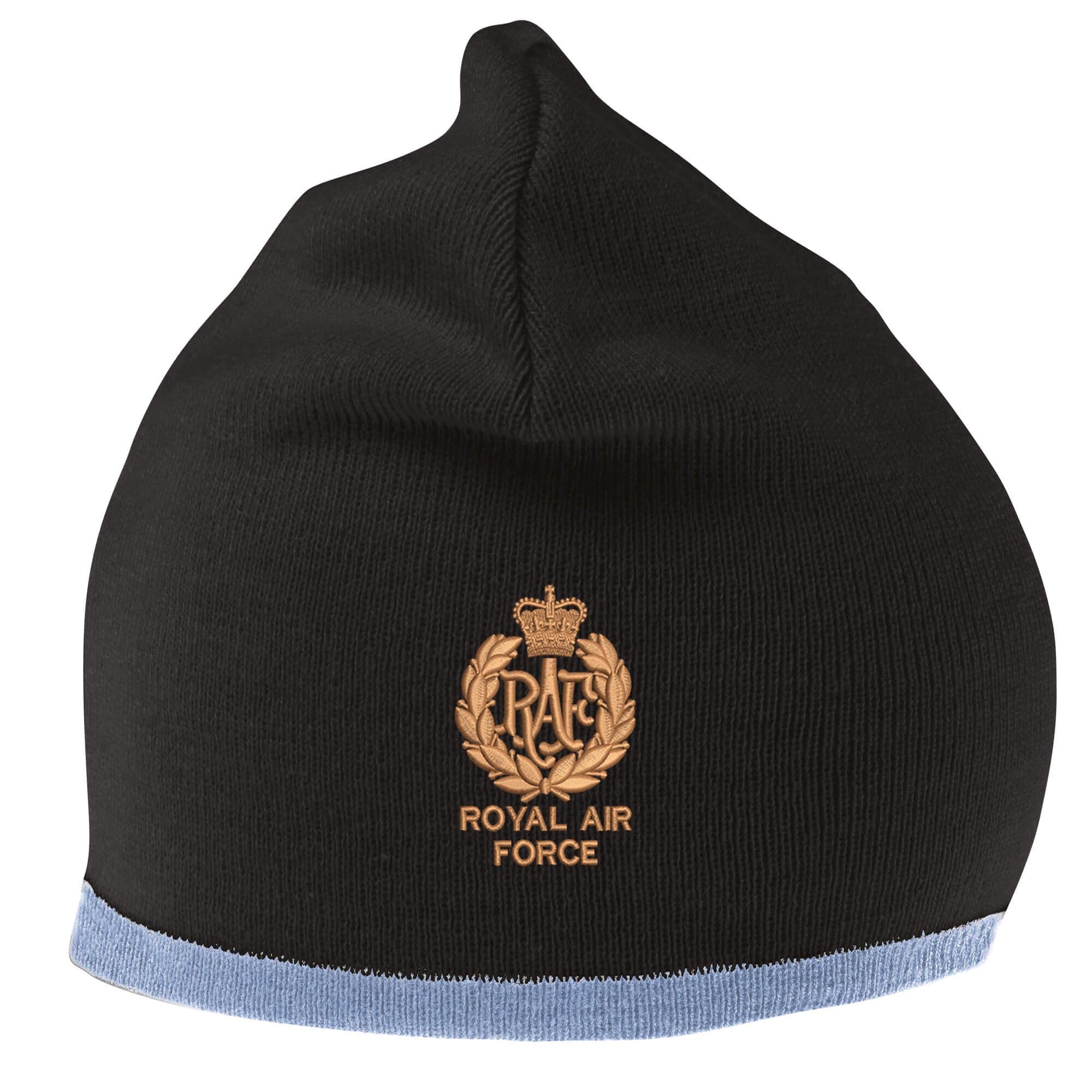 The Military Store Unisex Black/Sky Raf Airmans Beanie Hat