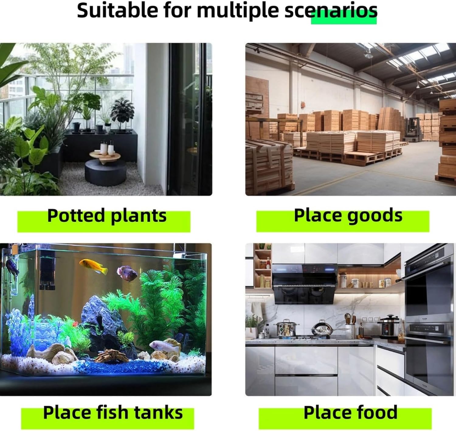 Double-Layer Aquarium Stand, Fish Tank Stand with Brake Universal Wheels, Movable Cart, Stainless Steel Frame, Heavy Duty Terrarium Shelf for Home Office(50*30*60cm)