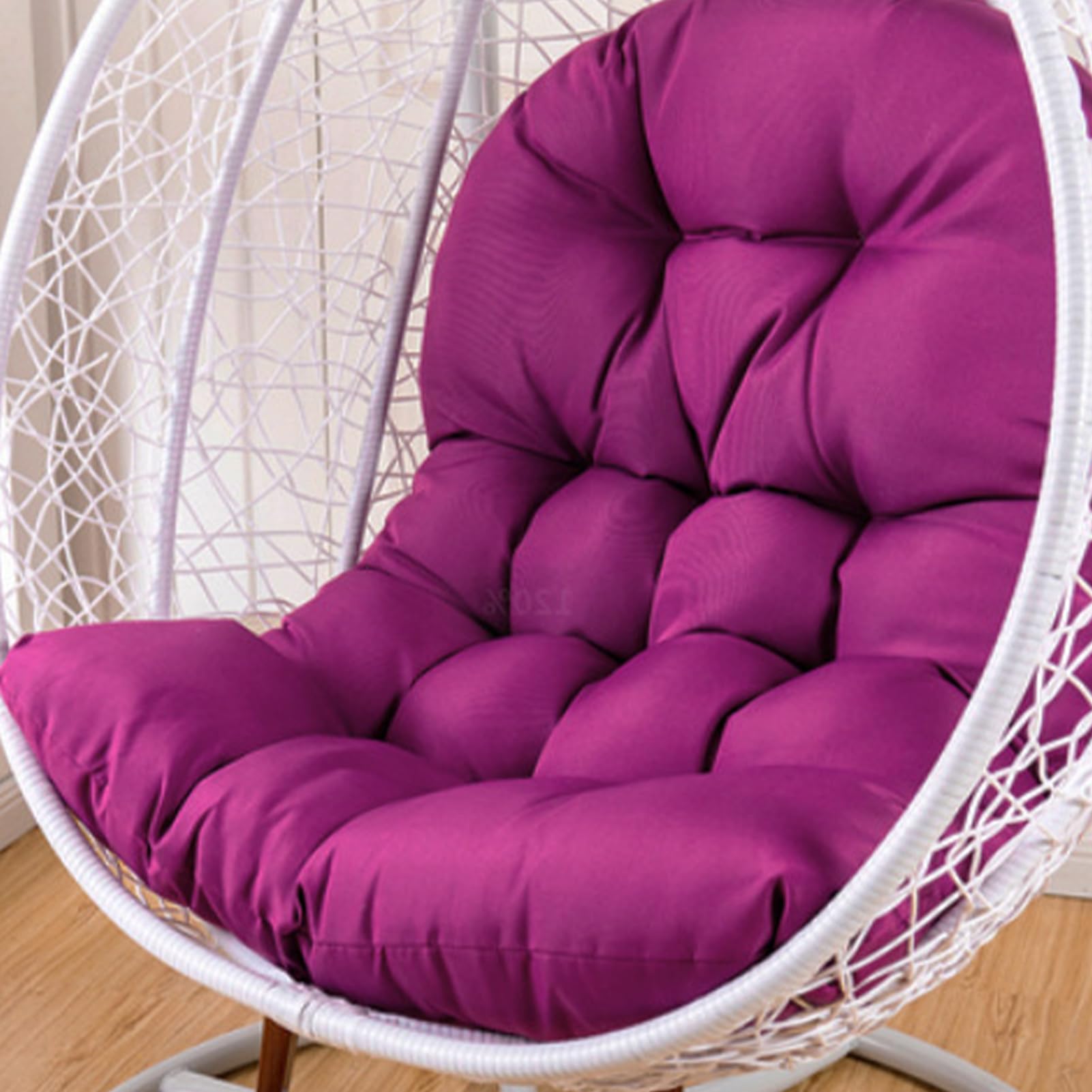 Silla de huevo transpirable e impermeable, almohadilla de repuesto para columpio colgante para patio al aire libre e interior, resistente a la intemperie, perfecta para balcón y conserva, color morado