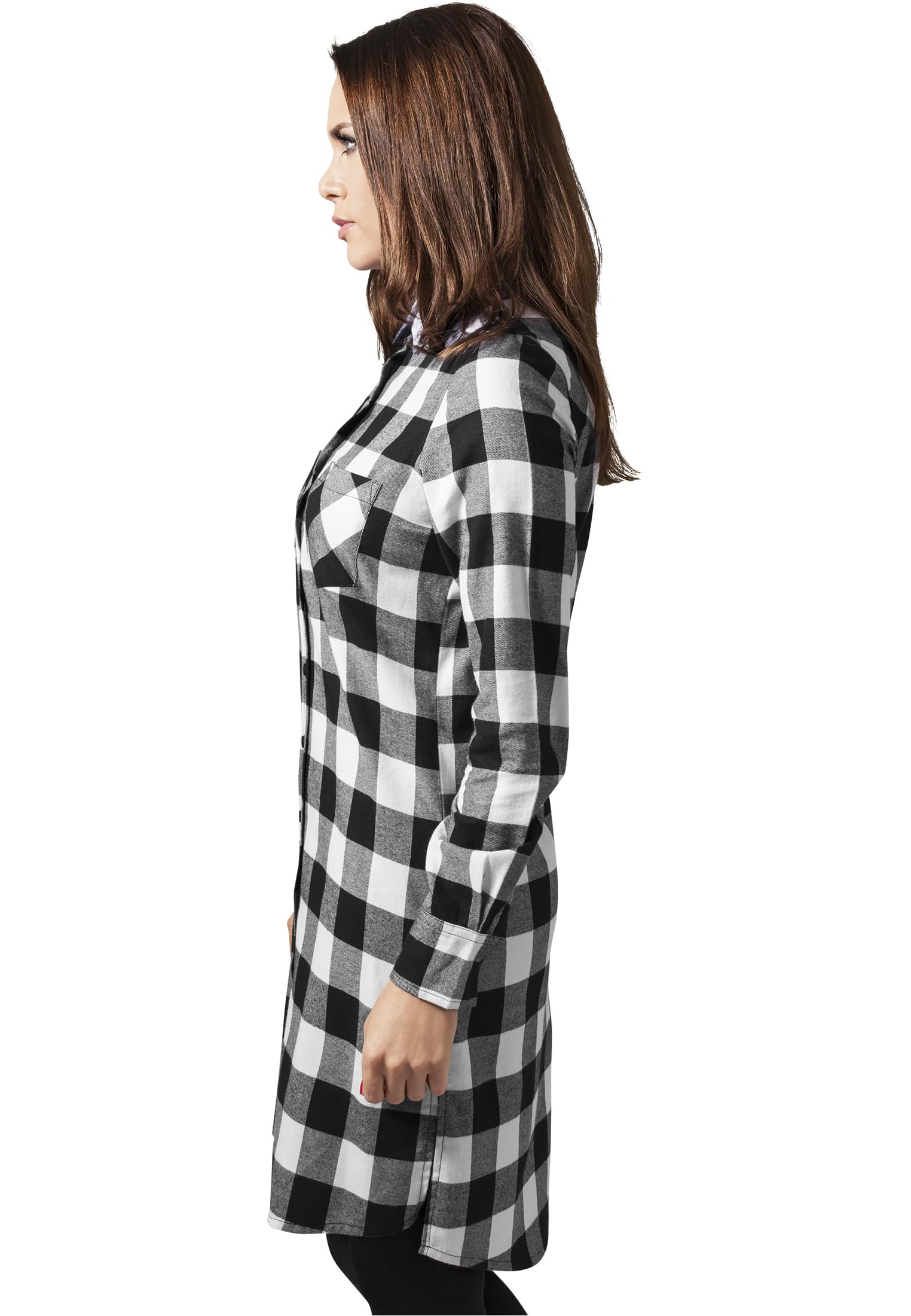 Urban Classics Damen Ladies Checked Flanell Shirt Dress Kleid (1er Pack)