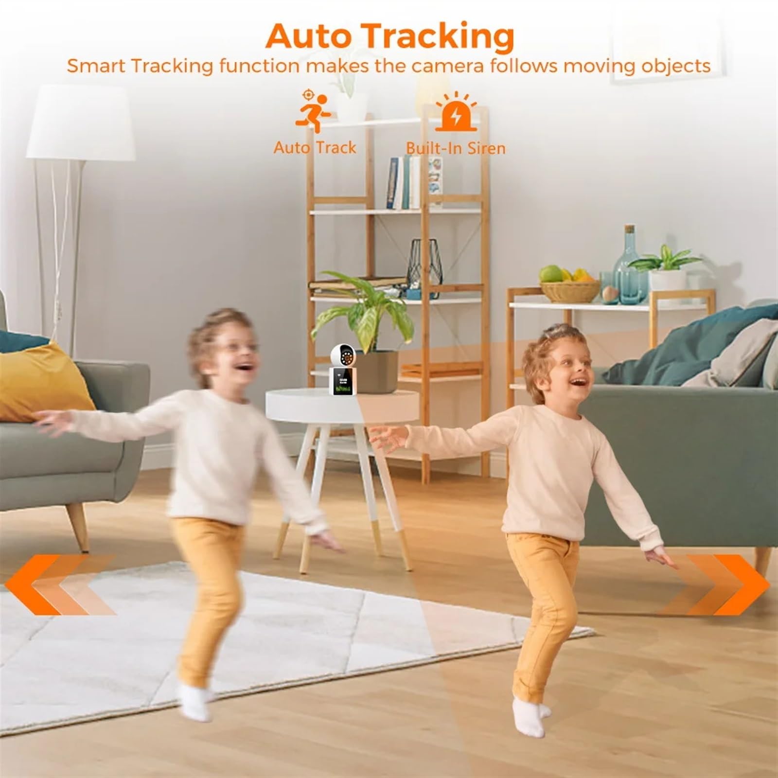 Kamera bezpieczeństwa, Kamera Wi-Fi 1080P 4MP 2,4-calowy ekran Inteligentna kamera bezpieczeństwa w domu Twao Way Połączenia audio-wideo PTZ IP(4MP Add 32G Card)
