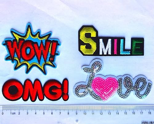 Miniatura 6 de Parches para coser o planchar con palabra, ropa, vestido, sombrero, pantalones, zapatos, costura, decoración, manualidades, vergüenza, parches