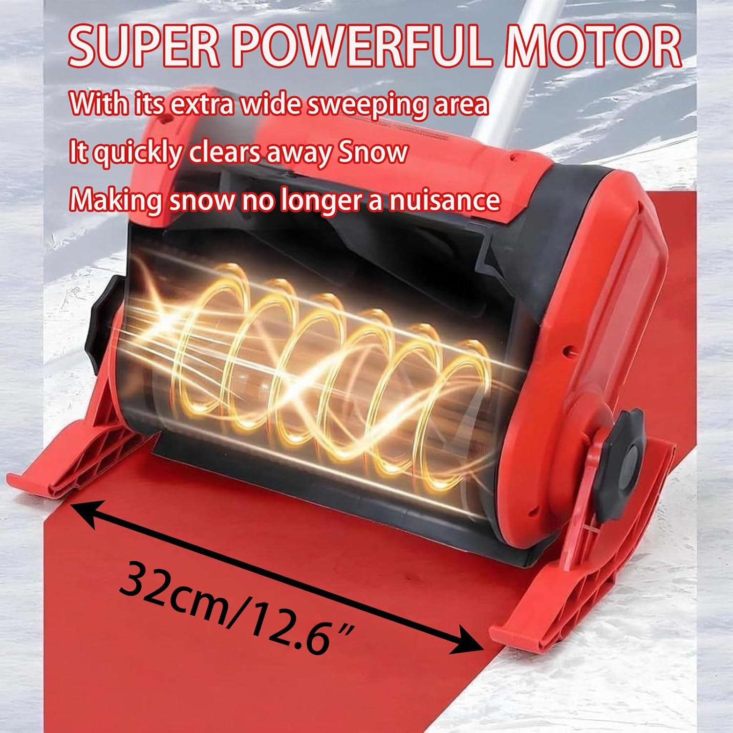 Electric Snow Blower with 20V 4.0Ah Battery & 1200W Motor, Cordless Snow Shovel, 32CM Clearing Width Snow Removal Tool for Driveway and Doorstep