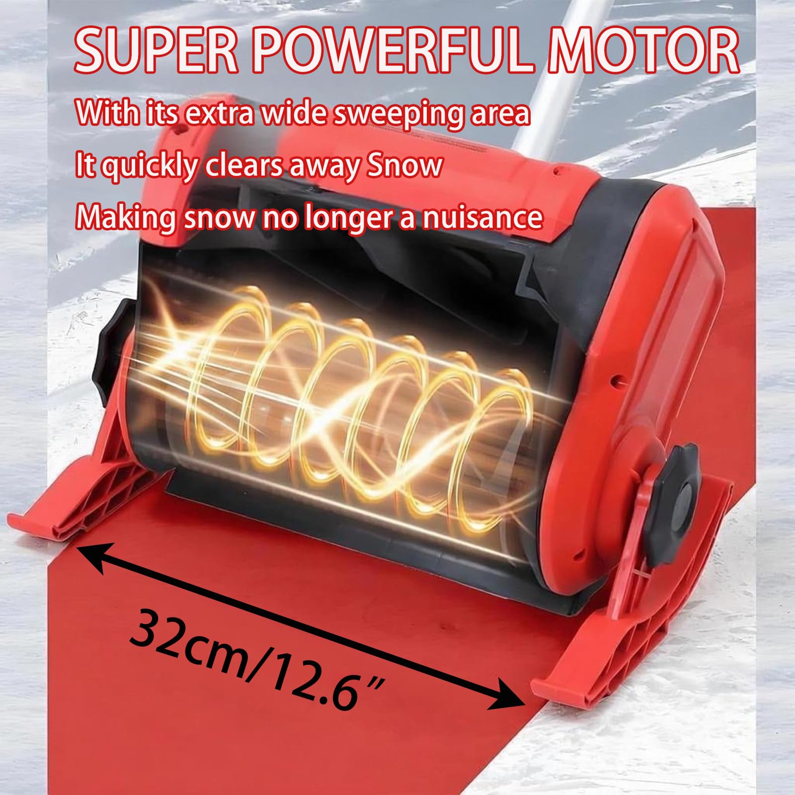 Fraise à Neige, Deneigeuse Electrique, Déneigement pour Allées, Batterie 20V 4Ah, Moteur Haute Puissance 1200W, Portée 16cm, Léger et Facile à Manipuler