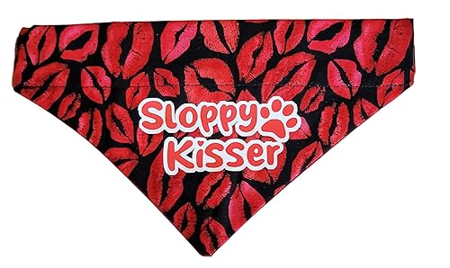 Sloppy Kisser Over the Collar Dog Bandana That Slips onto Their Existing Collar Size (X-Small)