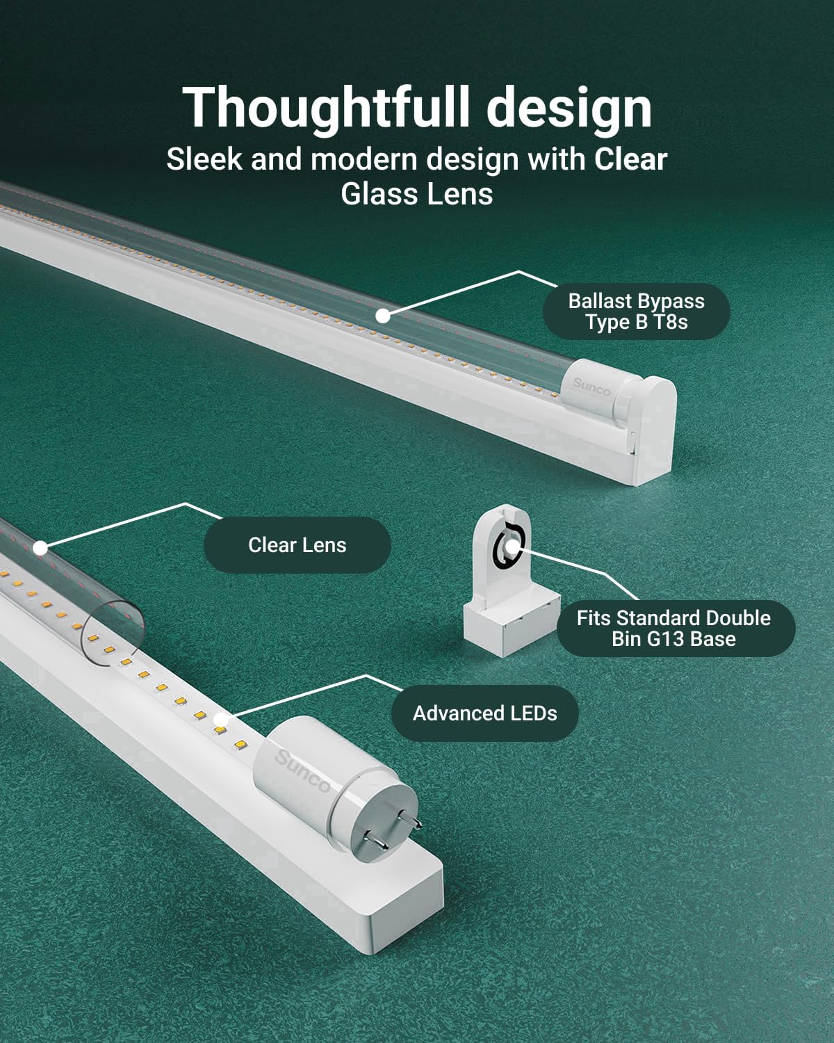 Diagram illustrating single-ended and double-ended LED tube connections with shunted and non-shunted tombstones