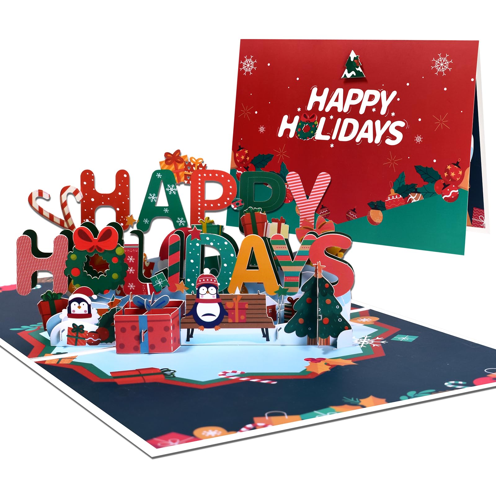 DLYMXGC Happy Holidays Pop Up Greeting Cards with Blank Note Card & Envelope, ideal celebration gift for Friendship, Love, Birthday, Anniversary, Special Moments, Holiday, Pary, Housewarming