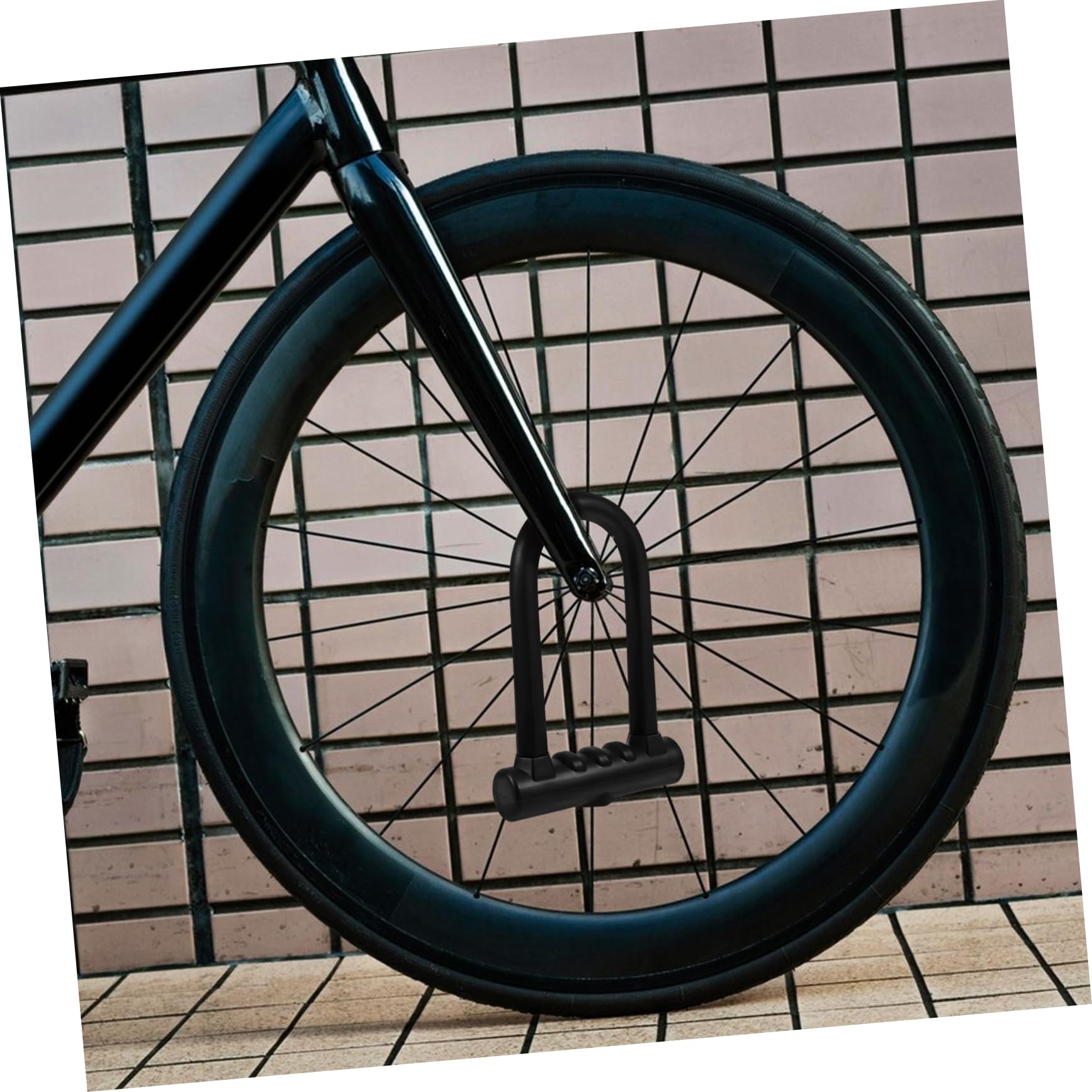 Lucchetto in Silicone e Ferro Nero per Bicicletta a U | Taglio Anti-sezione, Struttura ad Alta Resistenza, Apertura Doppia, Design Elegante