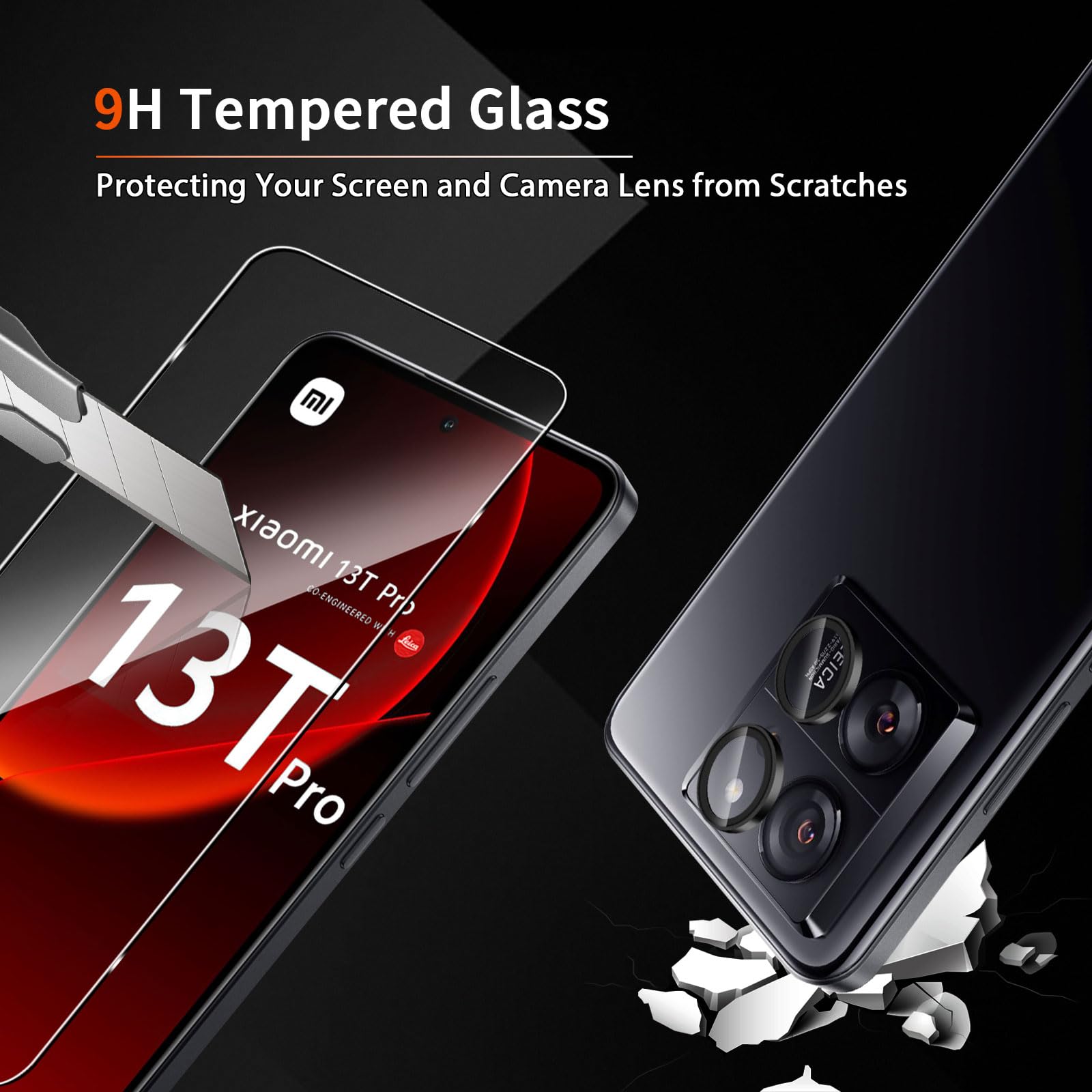 2+2 Vetro Temperato 9H Per Xiaomi 13T E 13T Pro – Protezione Schermo E Fotocamera Con Strumenti Di Montaggio
