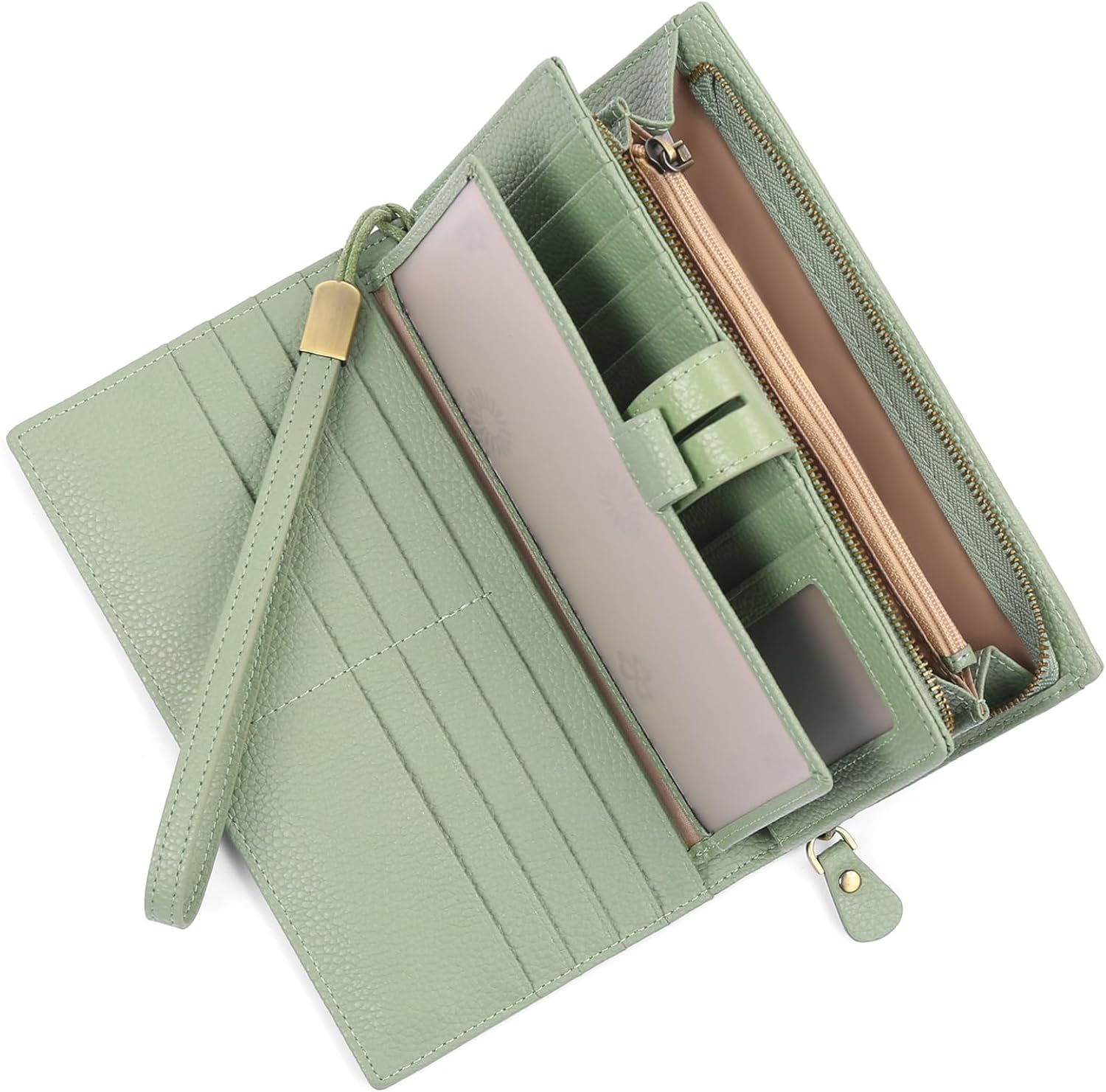 SENDEFN Women's Wallet Large Capacity RFID Blocking Leather Wallets Credit Cards Organizer with Checkbook Holder