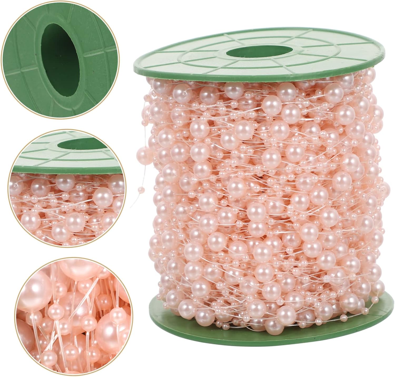 1Roll Artificial Pearl Beaded String Crafting String for Vase Fillers Floating Candles and Wedding Decor and Pearl Decor for DIY Centerpieces