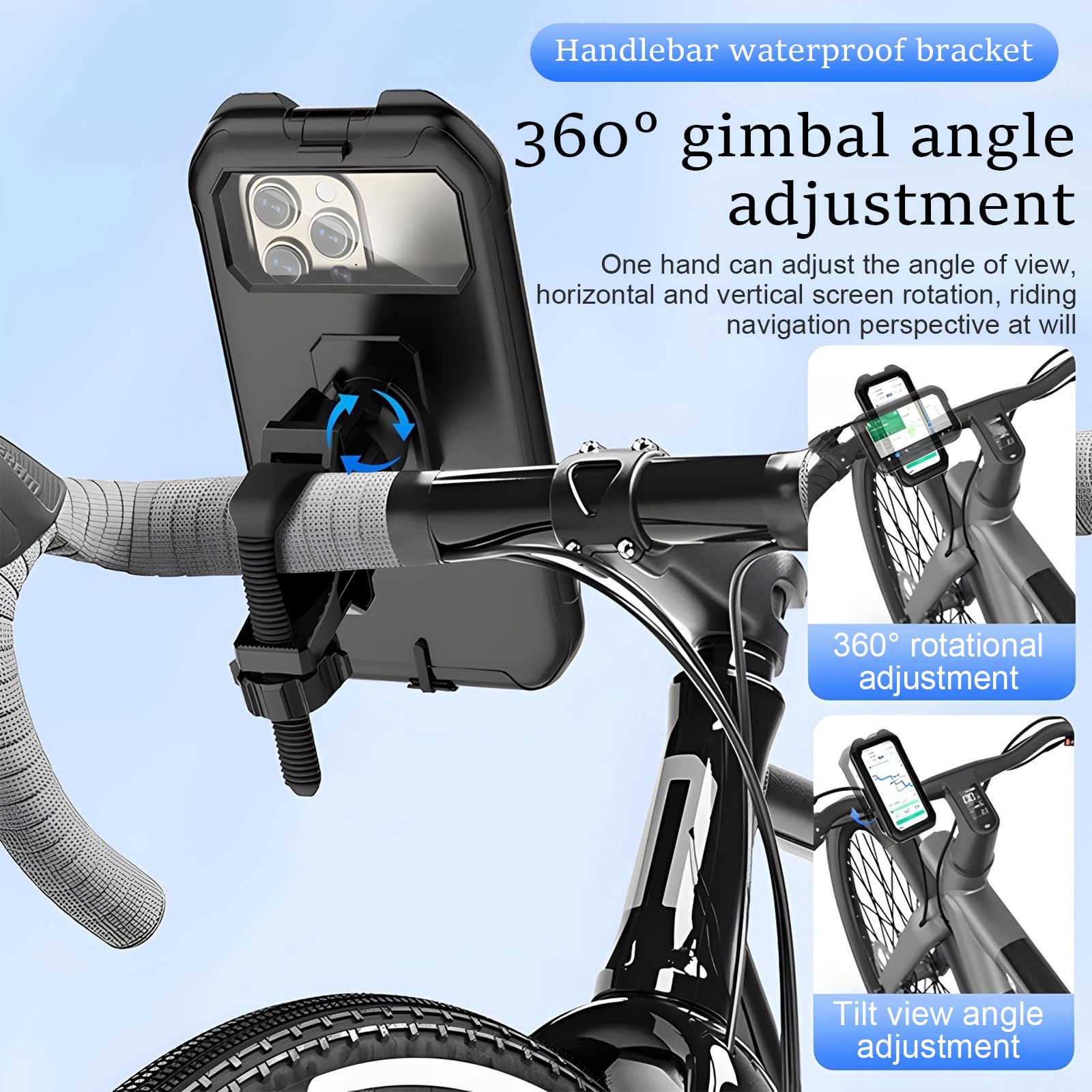 Support De Téléphone Moto,Support Mobile à Vélos Anti-vol Ecran Tactile