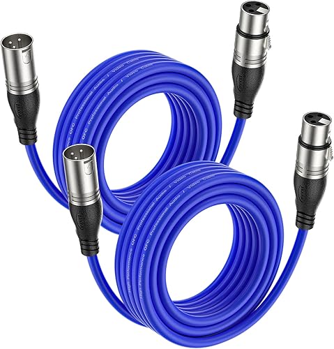 Miniatura 91 de EBXYA Cable XLR de 1.5 pies, paquete de 6 unidades, cable de micrófono equilibrado premium con cable XLR de 3 pines macho a hembra, color negro