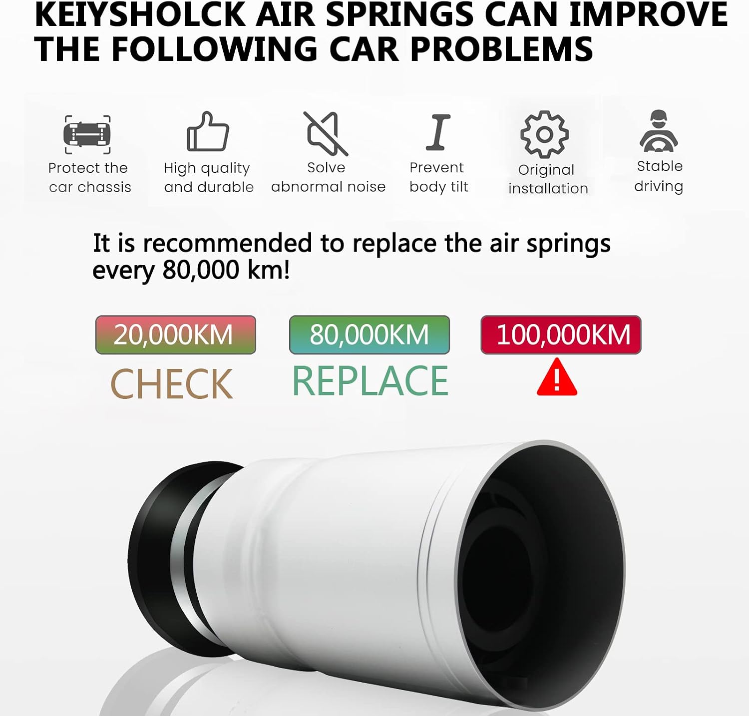 Front Air Suspension Springs Compatible with 2004-2009 Discovery 3, 2010-2014 Discovery 4, 2005-2013 Range Rover Sport Without ADS LR016403 REB500010 REB500060 REB500190