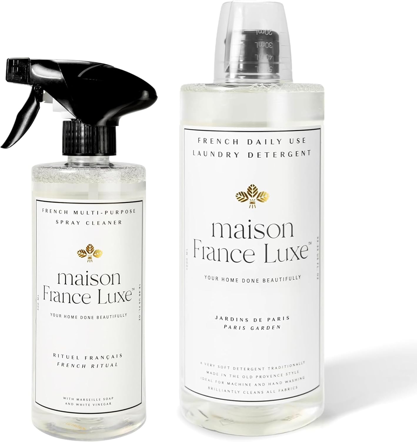 French Multi-Surface Spray Cleaner (French Ritual, 500ml) & Laundry Detergent (Paris Garden, 1000ml)
