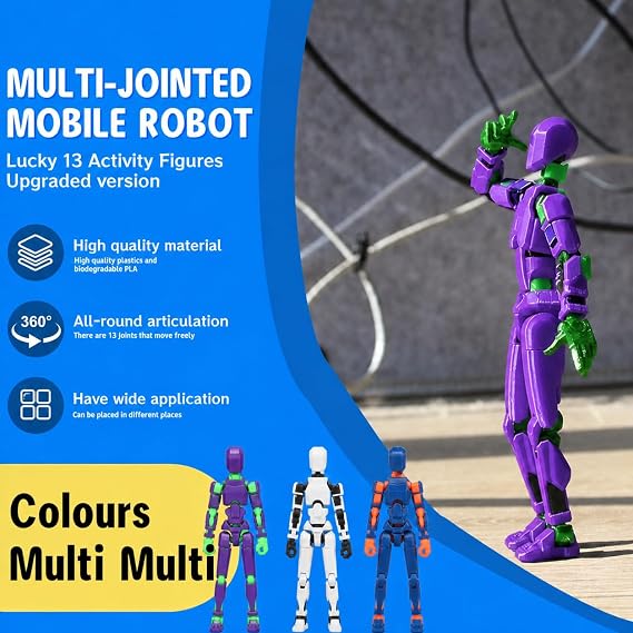 13 Action Figure Set, 6PCS T-Robot 13 Action Figure Titan 13 3D Printed Toys Articulated, for Modeling Enthusiasts Etc Birthday Gifts & Children's Day Gift for Kids 5-8 Years Old(Assembly Required)