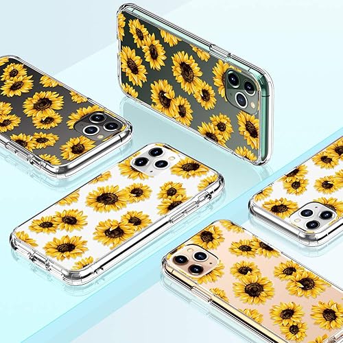 Miniatura 6 de GiiKa Funda para iPhone 11 Pro Max con protector de pantalla, transparente, resistente, floral, para niñas y mujeres, carcasa trasera de
