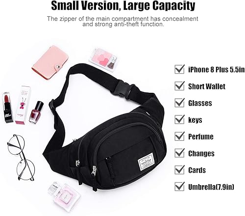 Miniatura 3 de WindTook - Riñonera cruzada para hombre, riñonera, para deportes al aire libre, correr, senderismo, viajes, entrenamiento, G - negro