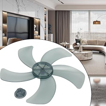 Yuanpgky 5-Leaf Plastic Fan Replacement for 16 Inch Stand Fan, Household Stand Fan Blades, Table Fan Parts and Accessories(Black)