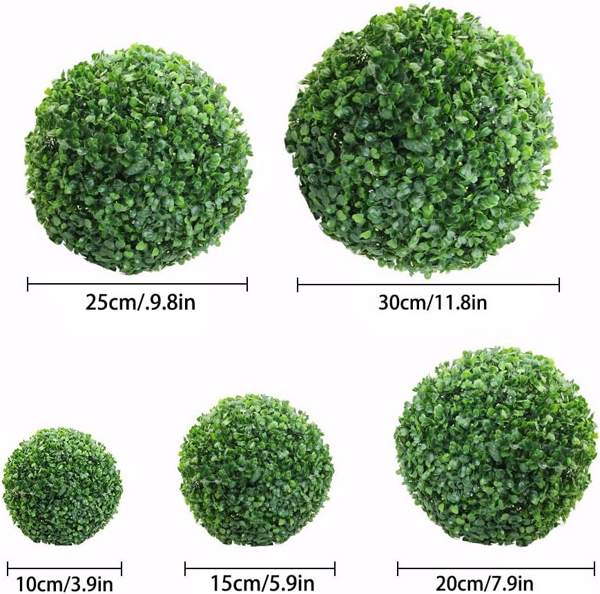 Ejoyous Artificial Boxwood Topiary Ball, Decoration Plants Grass Ball Green Plastic Plant Ball Round Plastic Plant Ball Decoration for Home Outdoor Wedding Party Christmas
