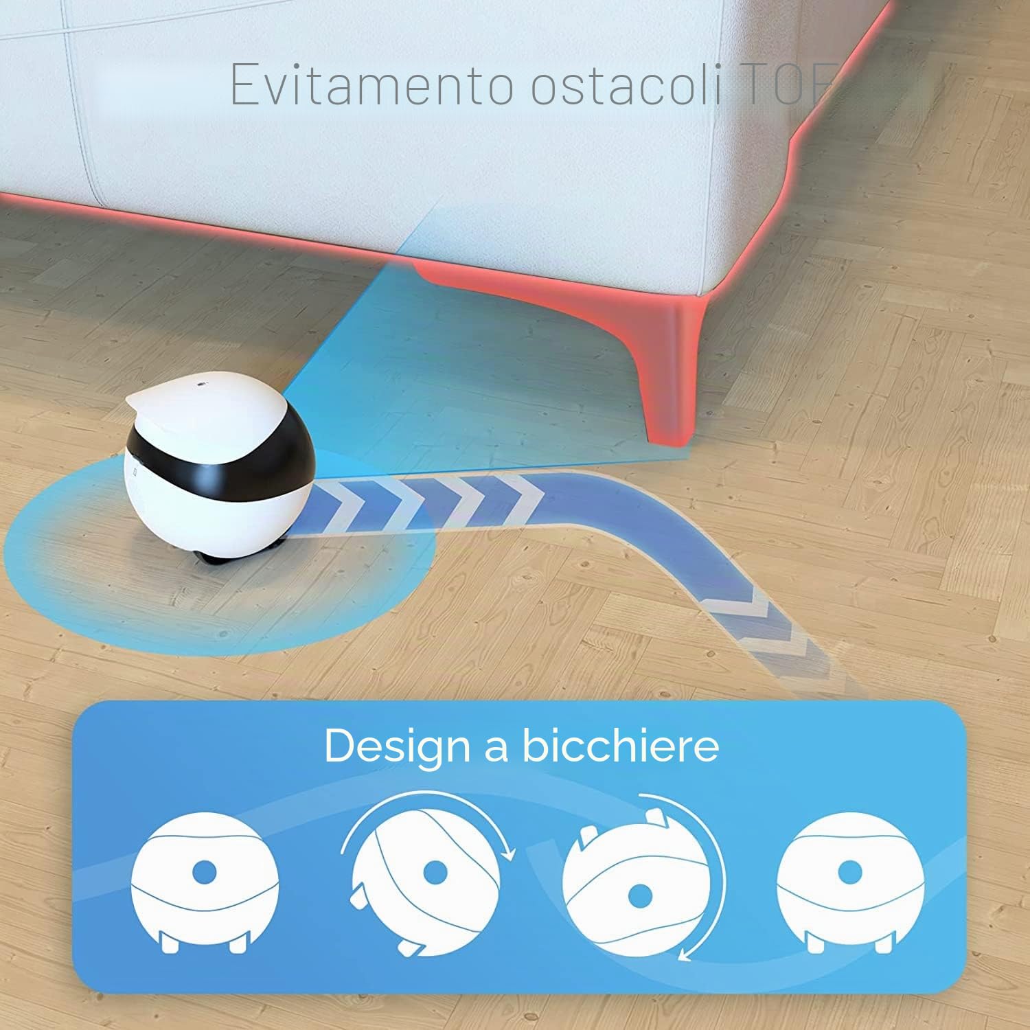 Enabot - Telecamera di sorveglianza senza fili per interni, 1080P, fotocamera a cupola mobile, con audio a 2 vie, visione notturna IR, crociera automatica, accesso remoto, slot per schede SD
