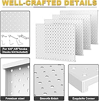 Vista 3 de Ultrawall Metal Pegboard Panels, Pegboard Wall Organizer, Peg Boards for Wall, Garage Tool Storage Organization, 12"X16", 4pcs, Gray