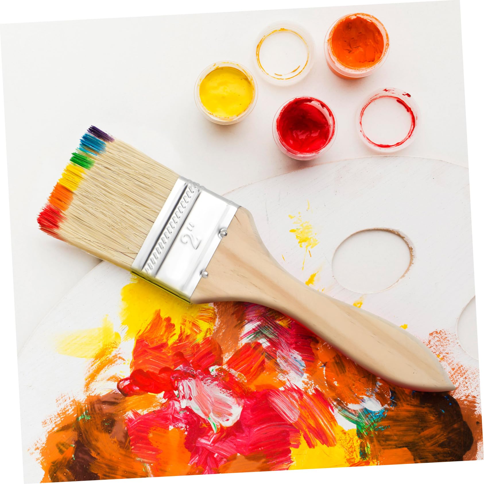30 Pezzi Pennelli Pittura Professionali con in Legno Spesso Pennelli Piatti per Vernice Smalto e Varnish per Recinzioni e Pittura Edile ed Esterna