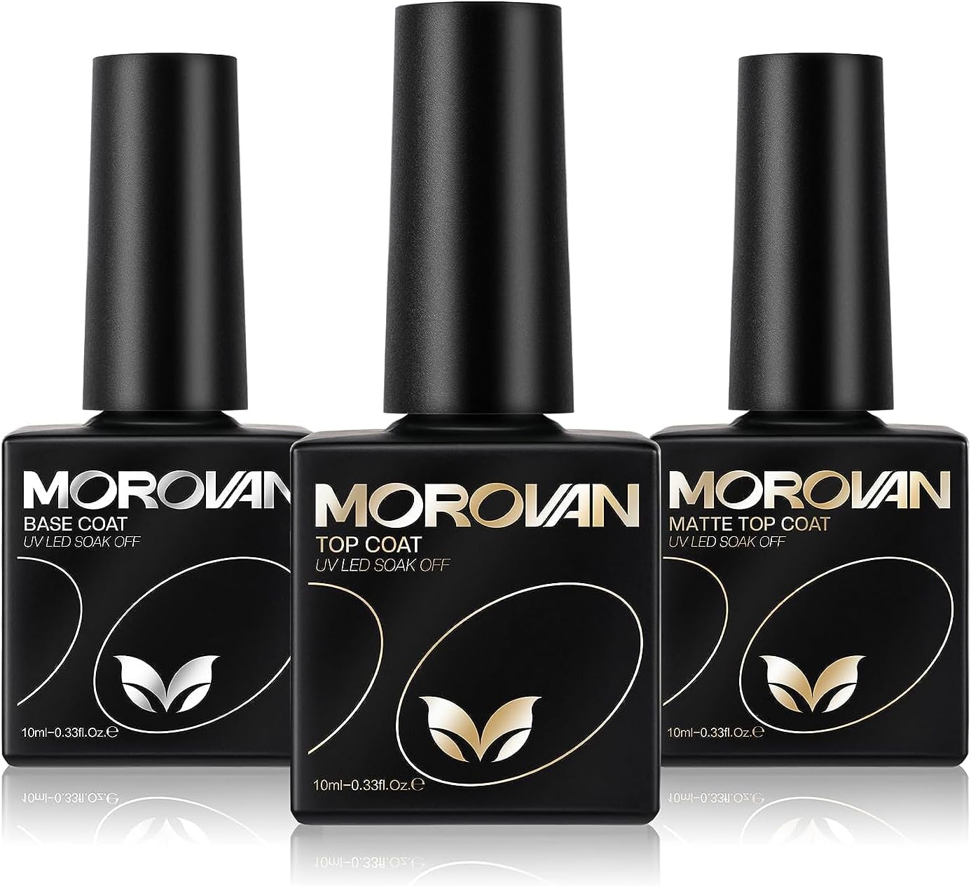 Morovan Gel Base Top Coat 3PCS Gel Top and Base Coat Matte Top Coat