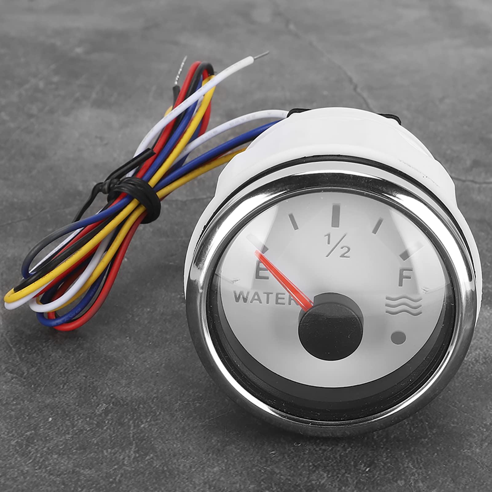 Indicateur de Niveau du Réservoir D'eau Smart Alarm 52 Mm / 2 Pouces de Niveau D'eau pour RV, Bateau, Yacht, avec Intraticaire Européen 0-190OHM, étanche et Anti-FOG (Blanc)