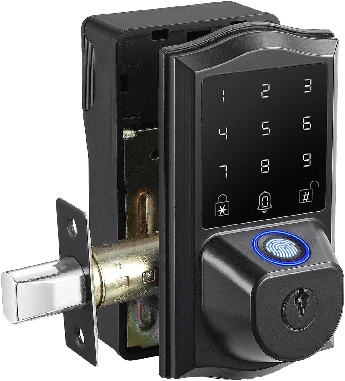 ETEKJOY 4-in-1 Electronic Door Lock Fingerprint+Passcode+Card+Key ...