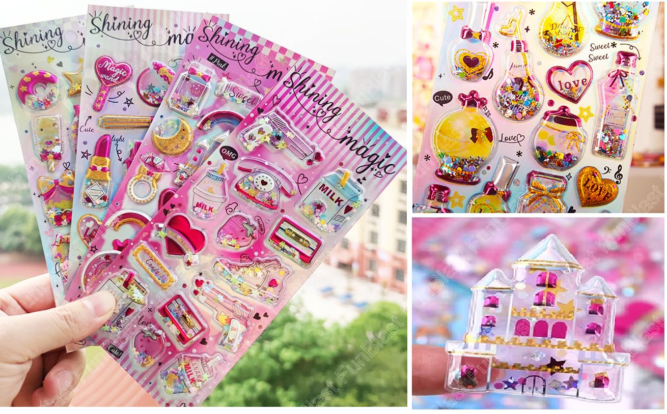 FunBlast Kawaii Stickers Set – Set of 12 Glitter Stickers for Kids, 3D Stickers for Girls, Aesthetic Sticker, Cute Stickers, Foam Stickers for Kids, Craft Stickers, Self Adhesive Stickers (Pack of 12) (B0CK4WQDC5) Amazon Price History, Amazon Price Tracker
