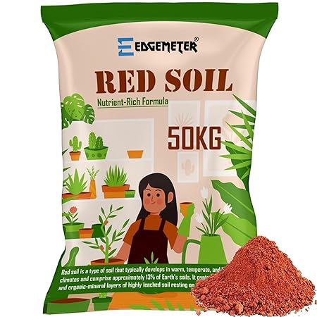 EDGEMETER Garden Red Soil for Plants 50 Kg for Home Gardening