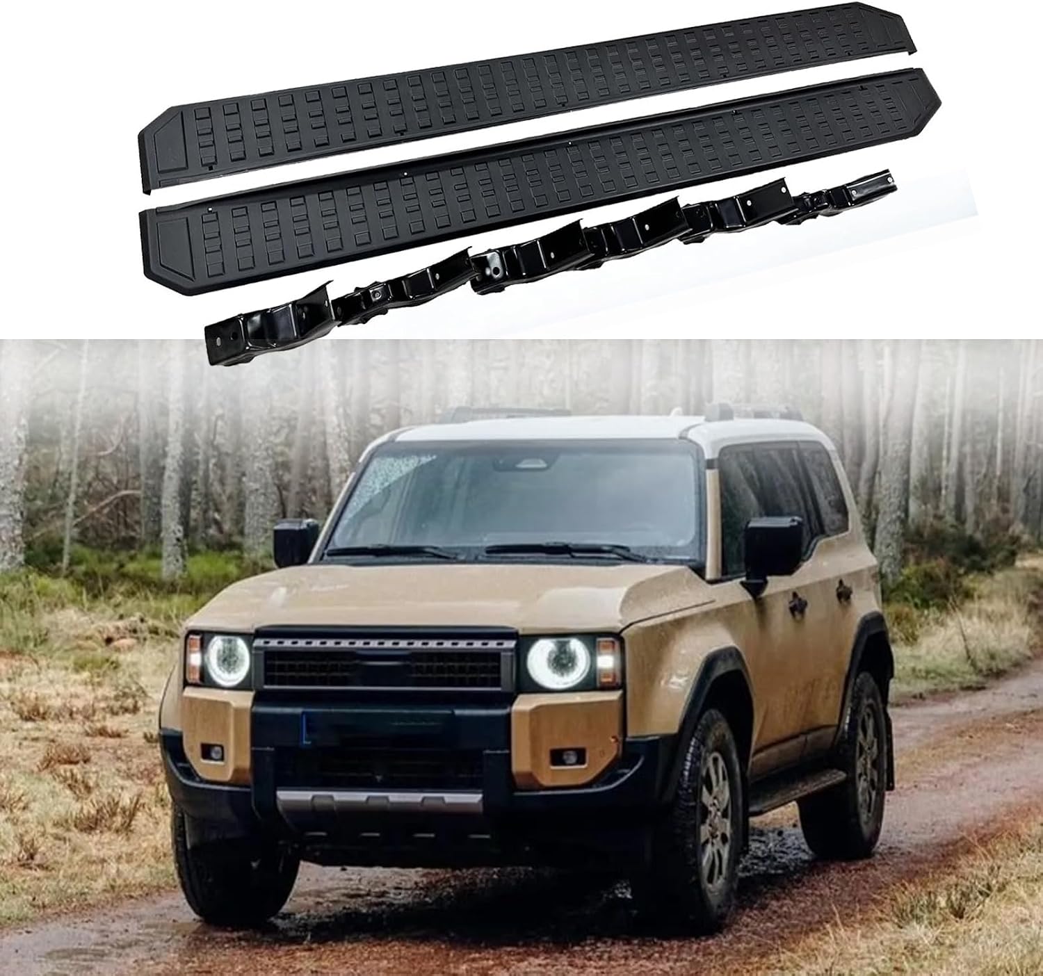 Black Running Board fits for Toyota Land Cruiser LC250 J250 Prado 2024-2026 Step