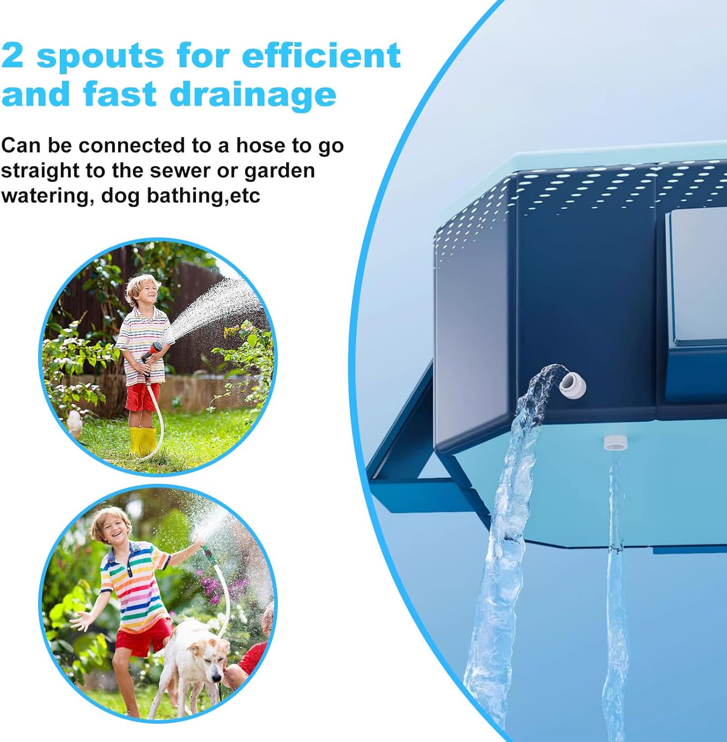 Foldable Swimming Pool with Sturdy Square Design Large 83" L 55" W 22" D Portable Kids & Pet Bathtub with Reinforced Sidewalls Easy Setup for Outdoor Backyard Garden