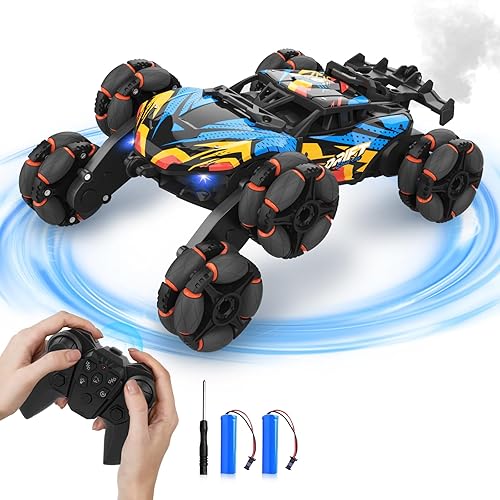 Autos RC 6WD Drift Stunt, auto de control remoto para niños de 6 a 12 años, auto giratorio de 360 para regalos de Navidad