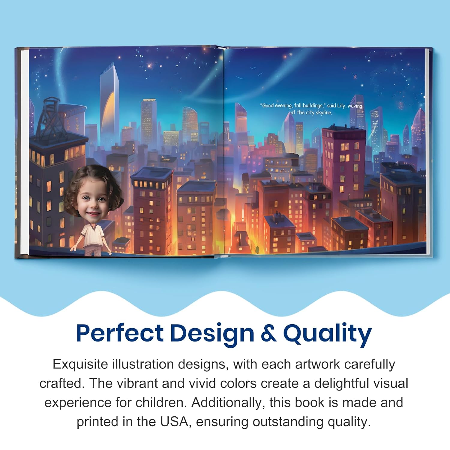 Personalized Children Story Book - Starry Night - Customized Name & Photo - Baby Gifts - Bedtime Story - Elfink (Soft Cover)