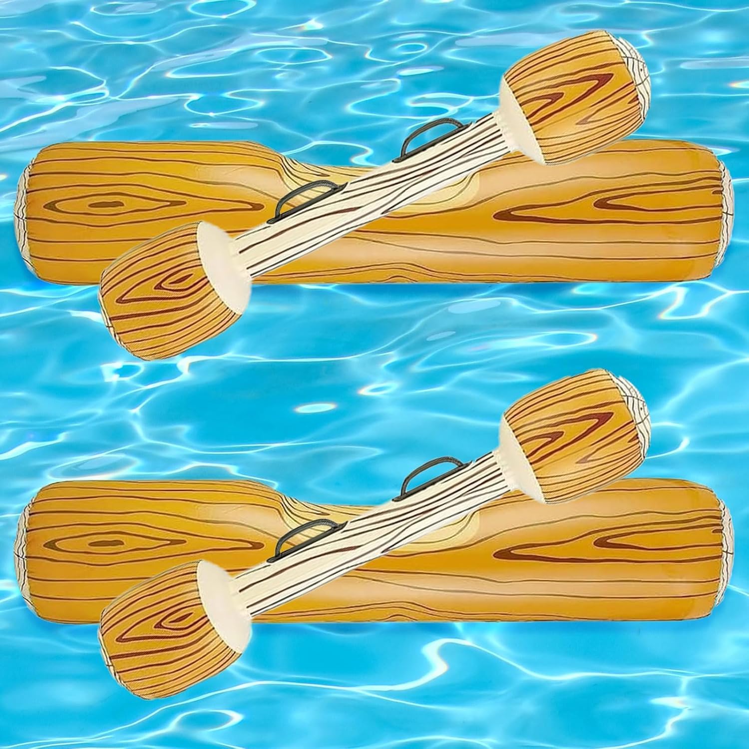 4 Pz Set Giocattoli Gonfiabili Galleggianti a Remi, Da Mare, Battle Log Pool Zattere Festa, Festa in Piscina Giochi Sportivi Acquatici Zattere Originali Giocattoli Galleggianti per Adulti