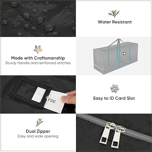 Vista 31 de BALEINE Bolsa de almacenamiento para árbol de Navidad de 7.5 pies, bolsa para árbol de Navidad artificial extragrande resistente con asas reforzadas