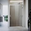 1400mm Sliding Shower Enclosure 6mm Safety Tempered Glass Screen Smooth Sliding Shower Door Reversible for Wet Room Bathroom Cubicle Screen Door