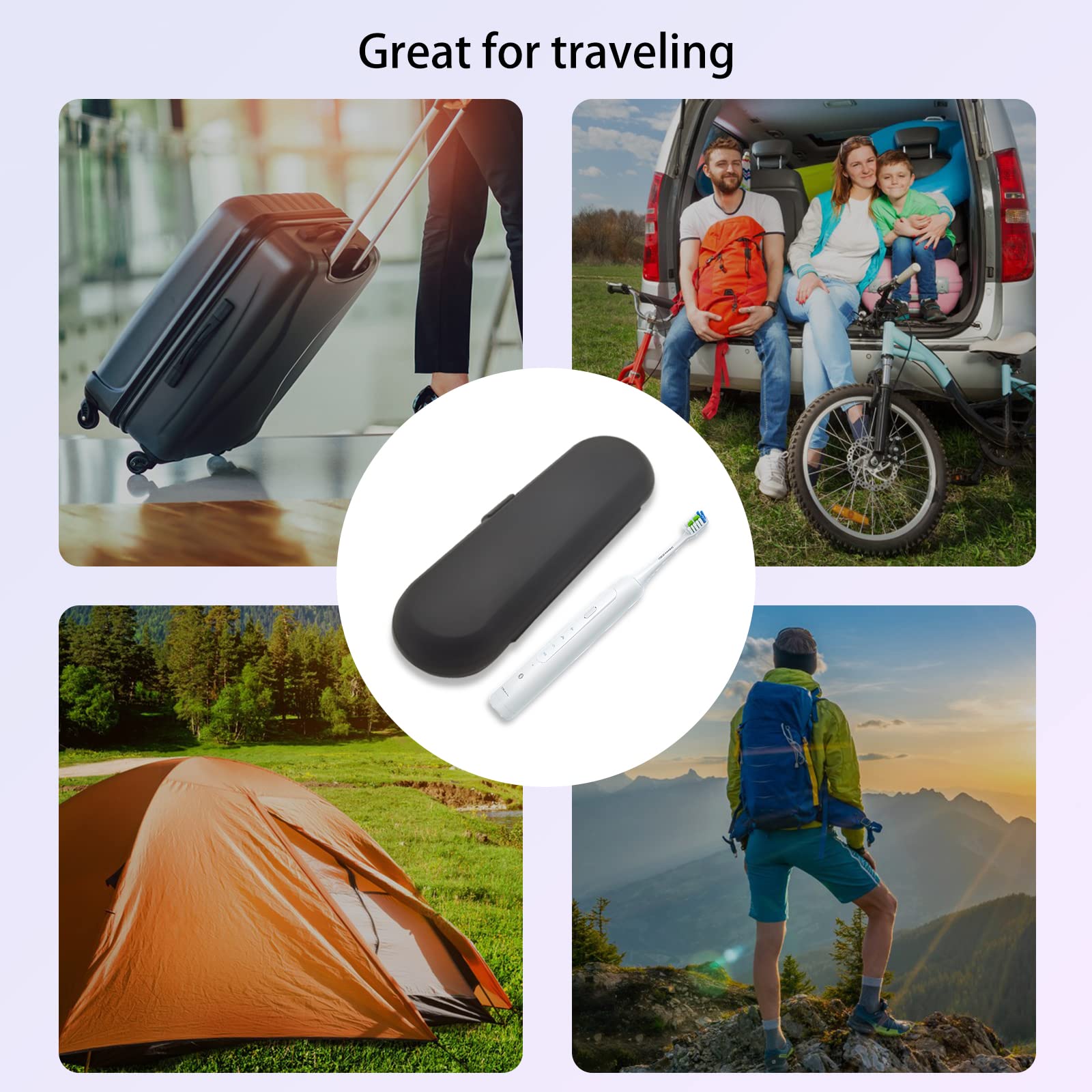 LuckyOpt Travel Toothbrush Holder, Toothbrush Case with Breathable Holes, Portable Travel Toothbrush Case Electric Toothbrush Travel Case for Outgoing, Business Trip and Journey (white) - Image 3