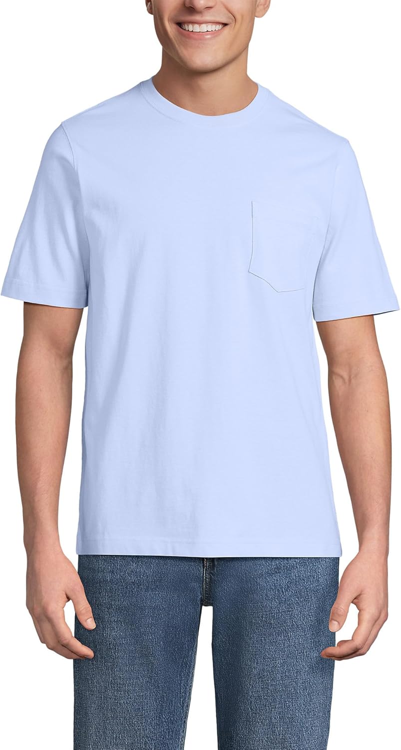 Lands' End Men's Super-T Short Sleeve T-Shirt with Pocket
