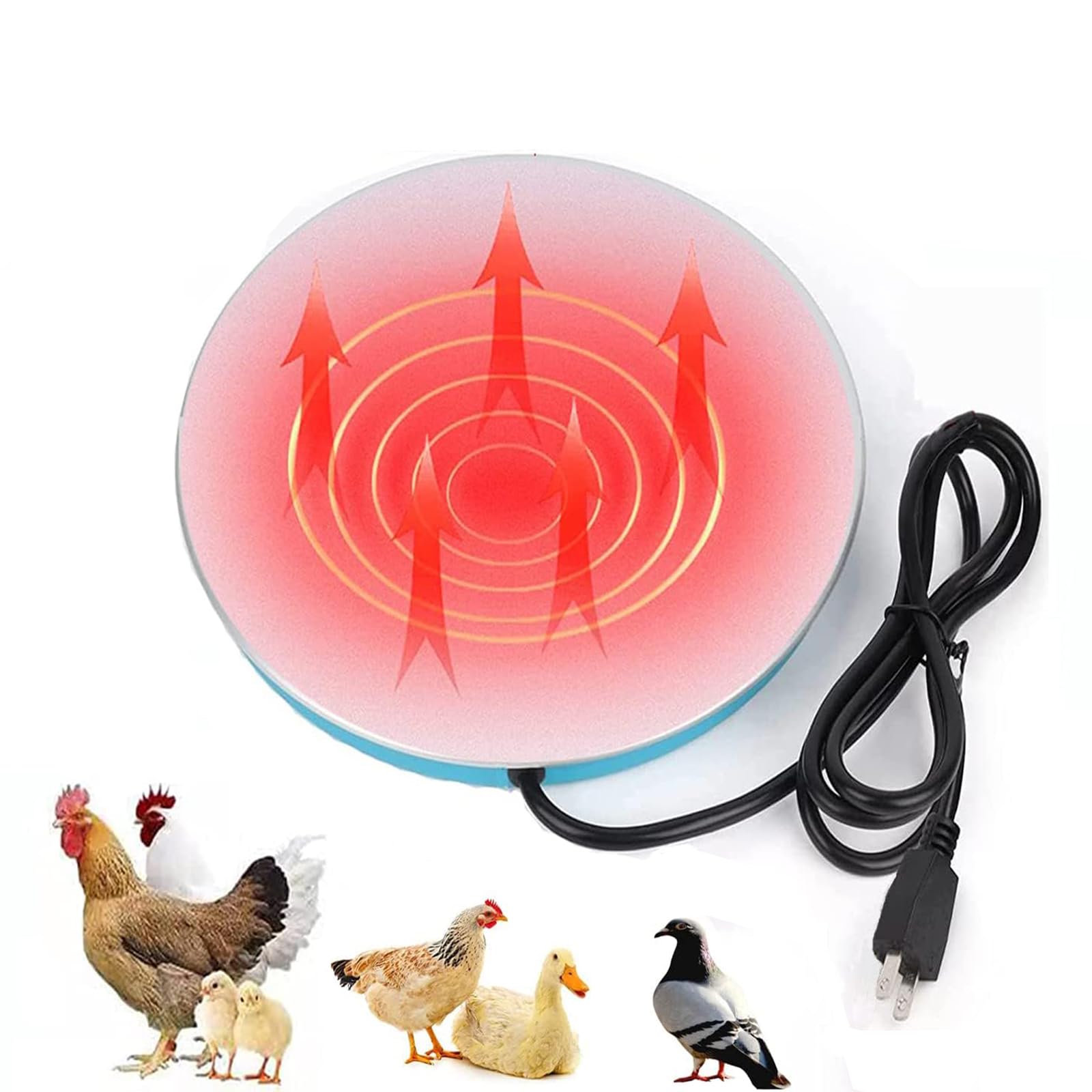 Base Chauffante Pour Abreuvoir Poules - Anti-gel Hivernal, 70°C Thermostat, Pour Bidons 4-10L - 13